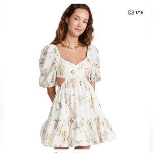 Floral Puff Sleeve Mini Dress Jeannie